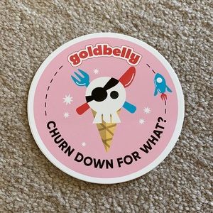 Goldbelly churn down for what? Ice cream skull fork spoon graphic design sticker